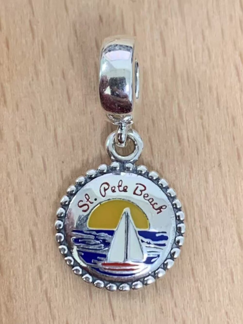 Pandora St. Pete Beach Sailboat Exclusive Charm, S925 Silver Jewelry Bracelets